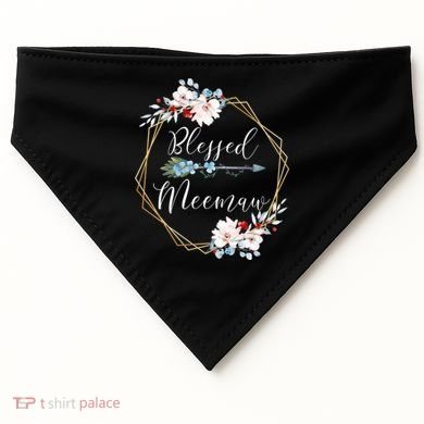 Blessed Meemaw Grandma Gift USA-Made Doggie Bandana