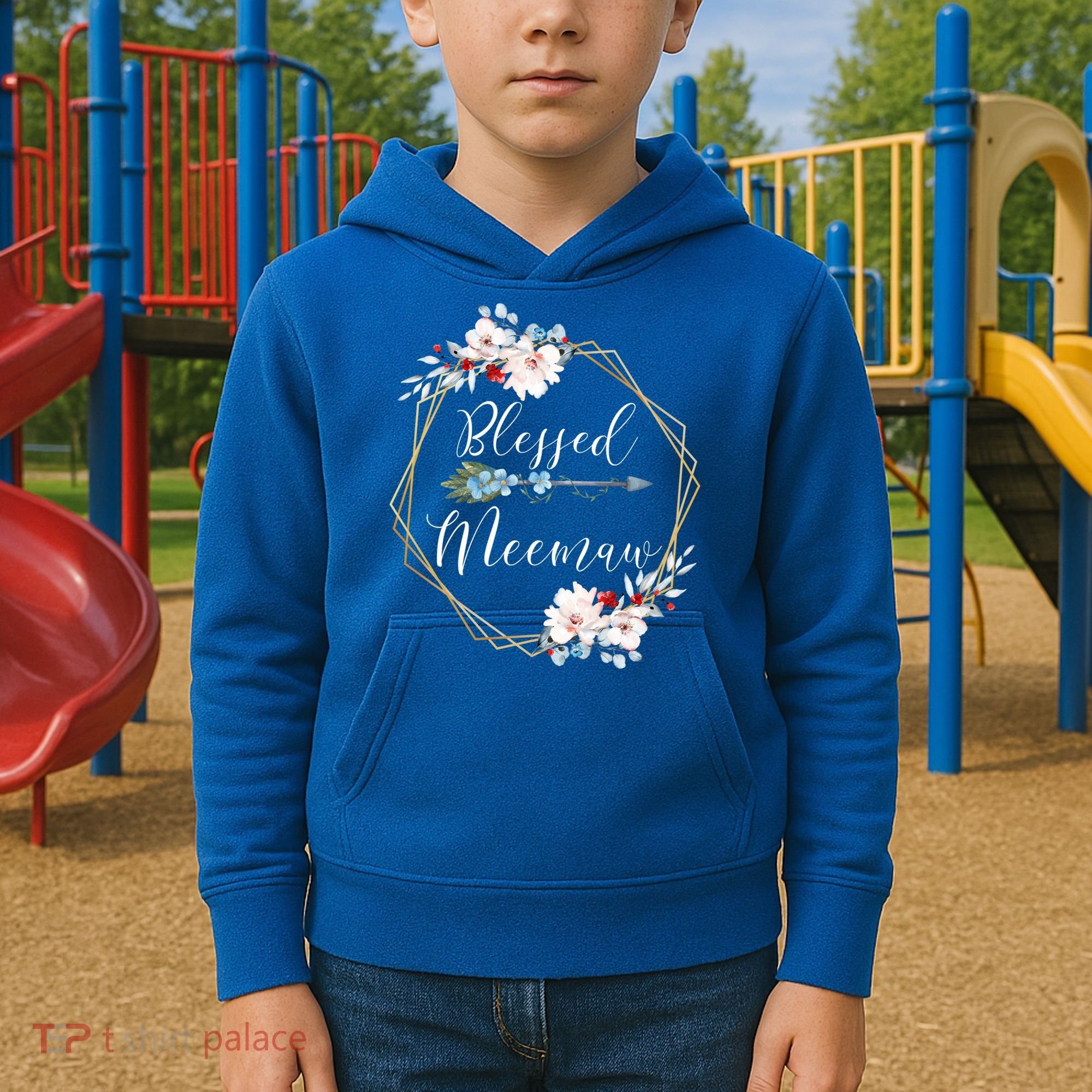 Blessed Meemaw Grandma Gift Kids Hoodie
