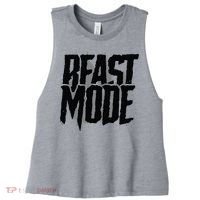 Beast Mode Gym Motivation Women's Racerback Cropped Tank thumb 0