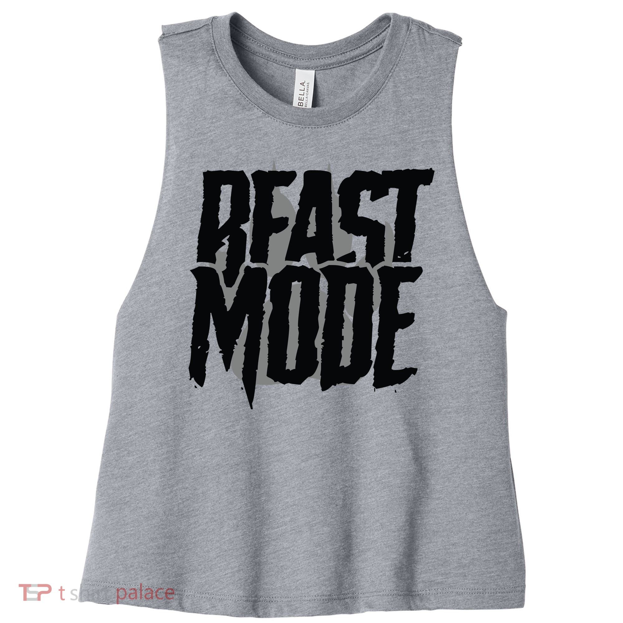 Beast Mode Gym Motivation Women's Racerback Cropped Tank