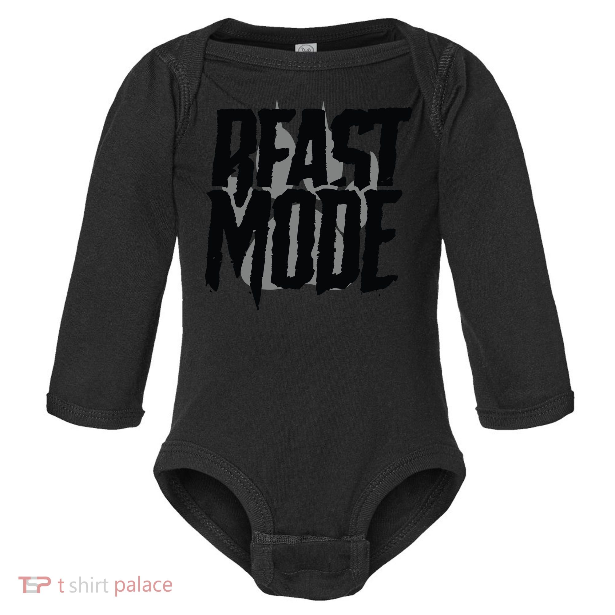Beast Mode Gym Motivation Baby Long Sleeve Bodysuit