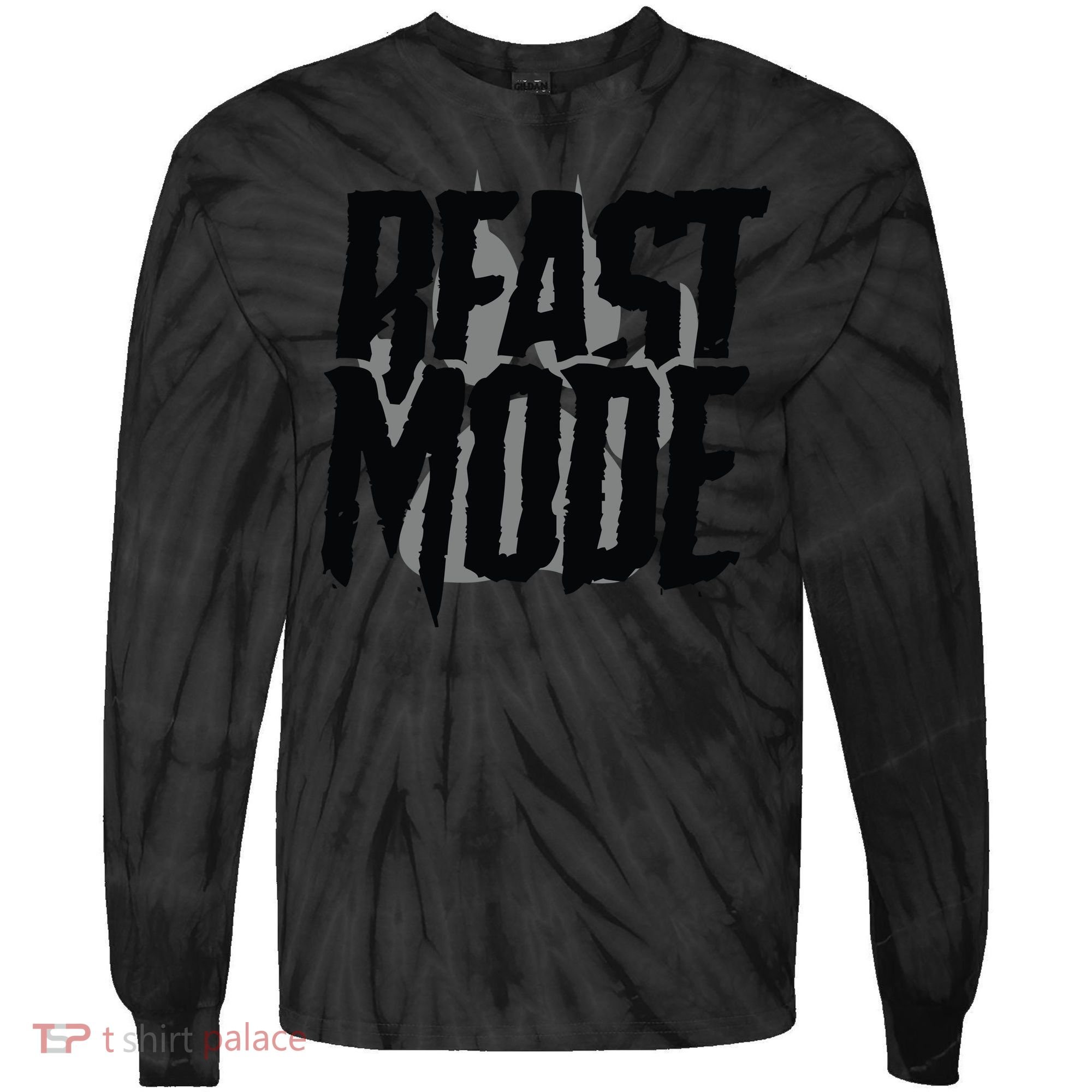 Beast Mode Gym Motivation Tie-Dye Long Sleeve Shirt
