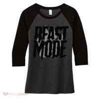 Beast Mode Gym Motivation Women's Tri-Blend 3/4-Sleeve Raglan Shirt thumb 0