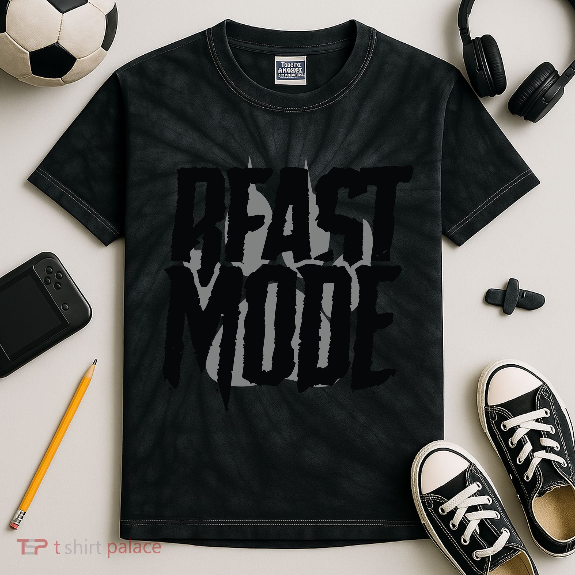 Beast Mode Gym Motivation Kids Tie-Dye T-Shirt