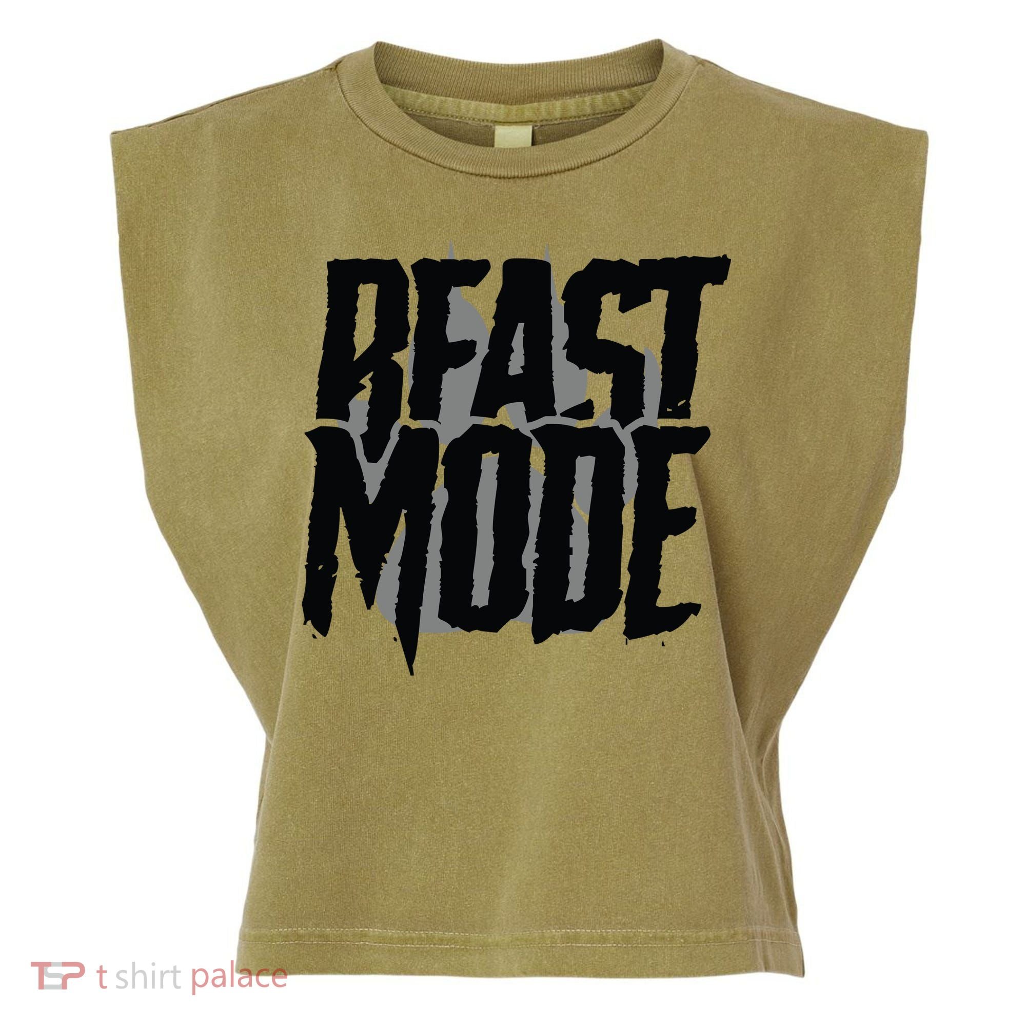 Beast Mode Gym Motivation Garment-Dyed Women's Muscle Tee