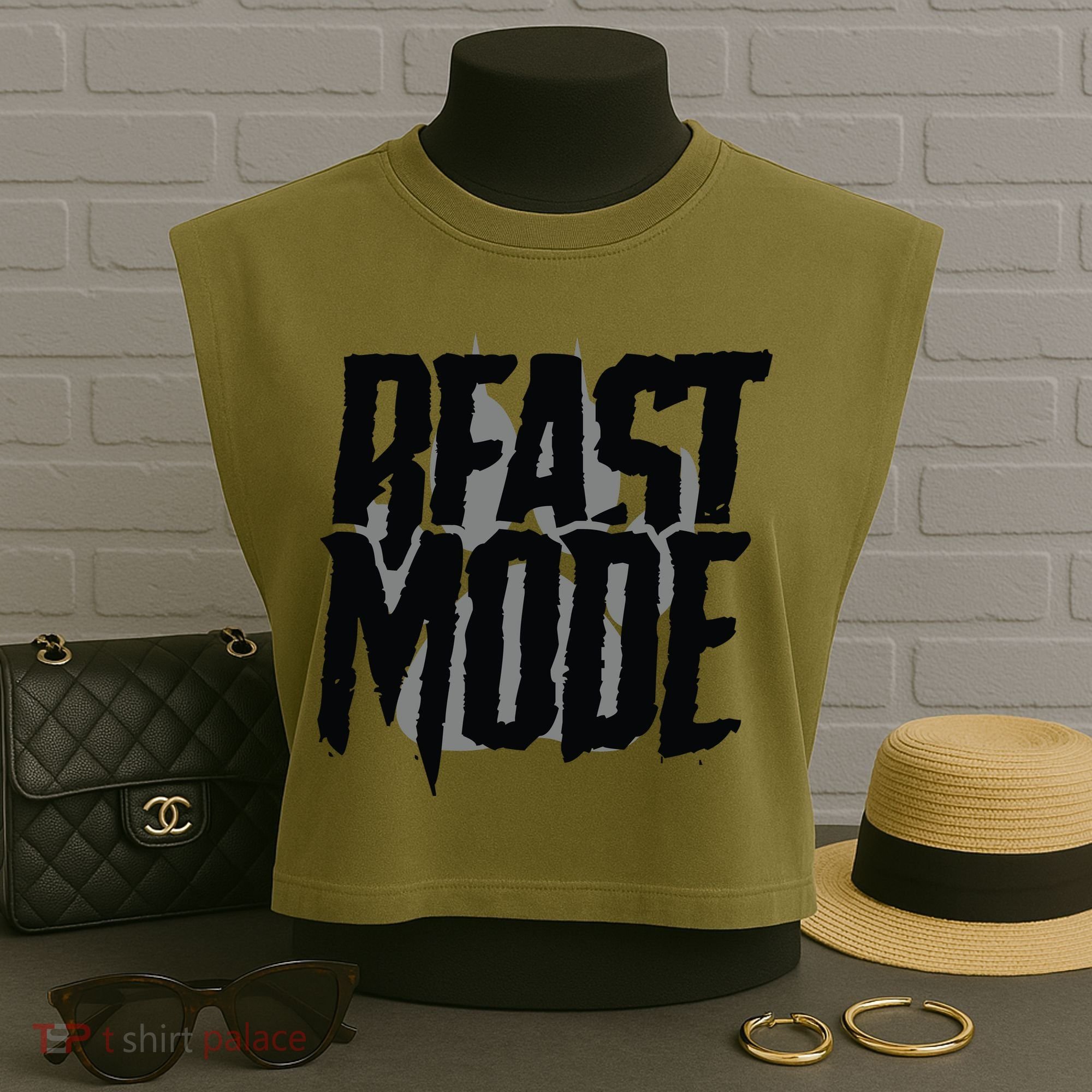 Beast Mode Gym Motivation Garment-Dyed Women's Muscle Tee