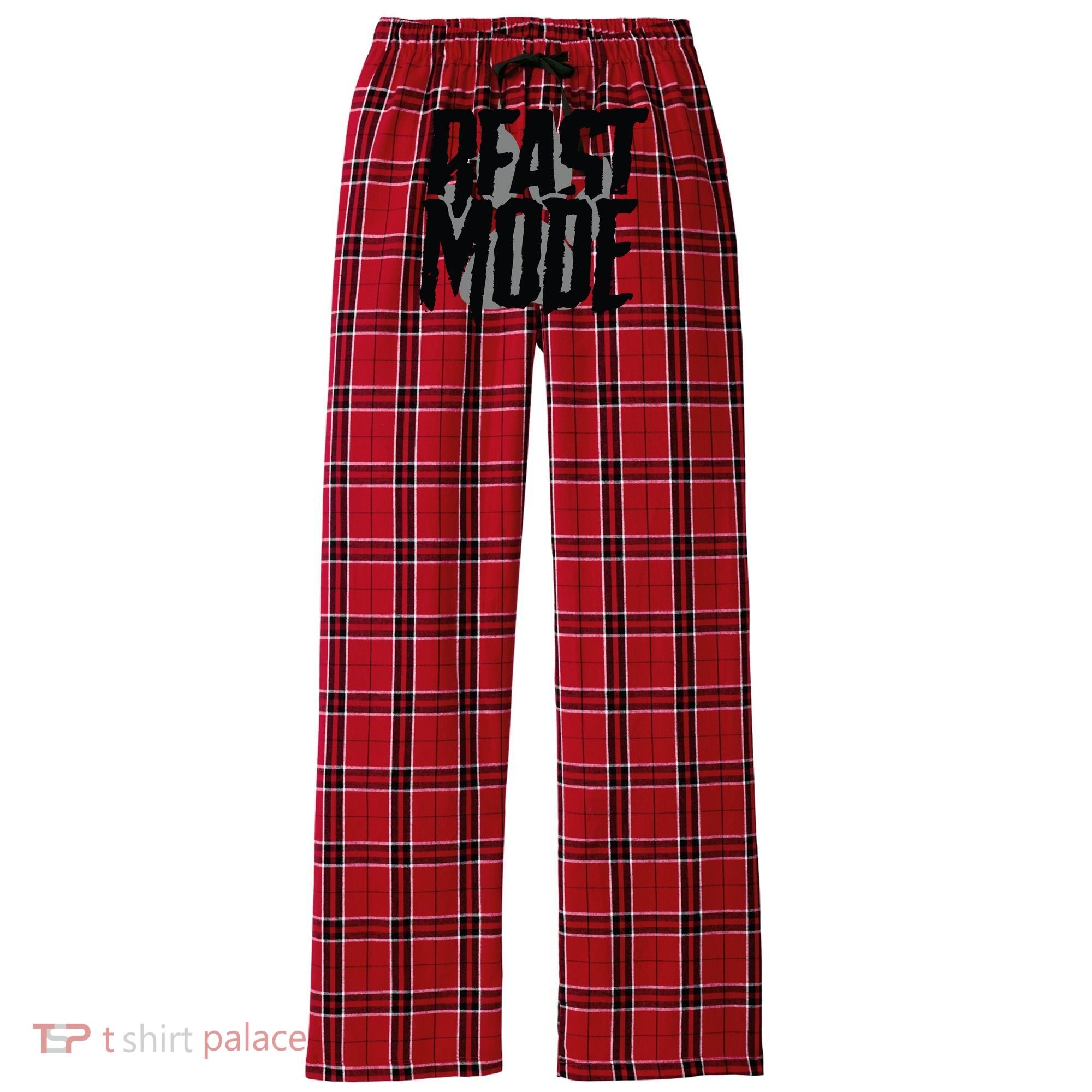 Beast Mode Gym Motivation Women's Flannel Plaid Pajama Pants