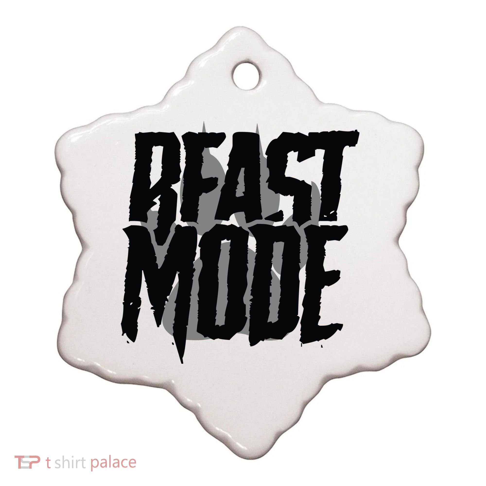 Beast Mode Gym Motivation Ceramic Ornament