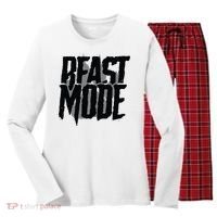 Beast Mode Gym Motivation Women's Long Sleeve Flannel Pajama Set  thumb 0