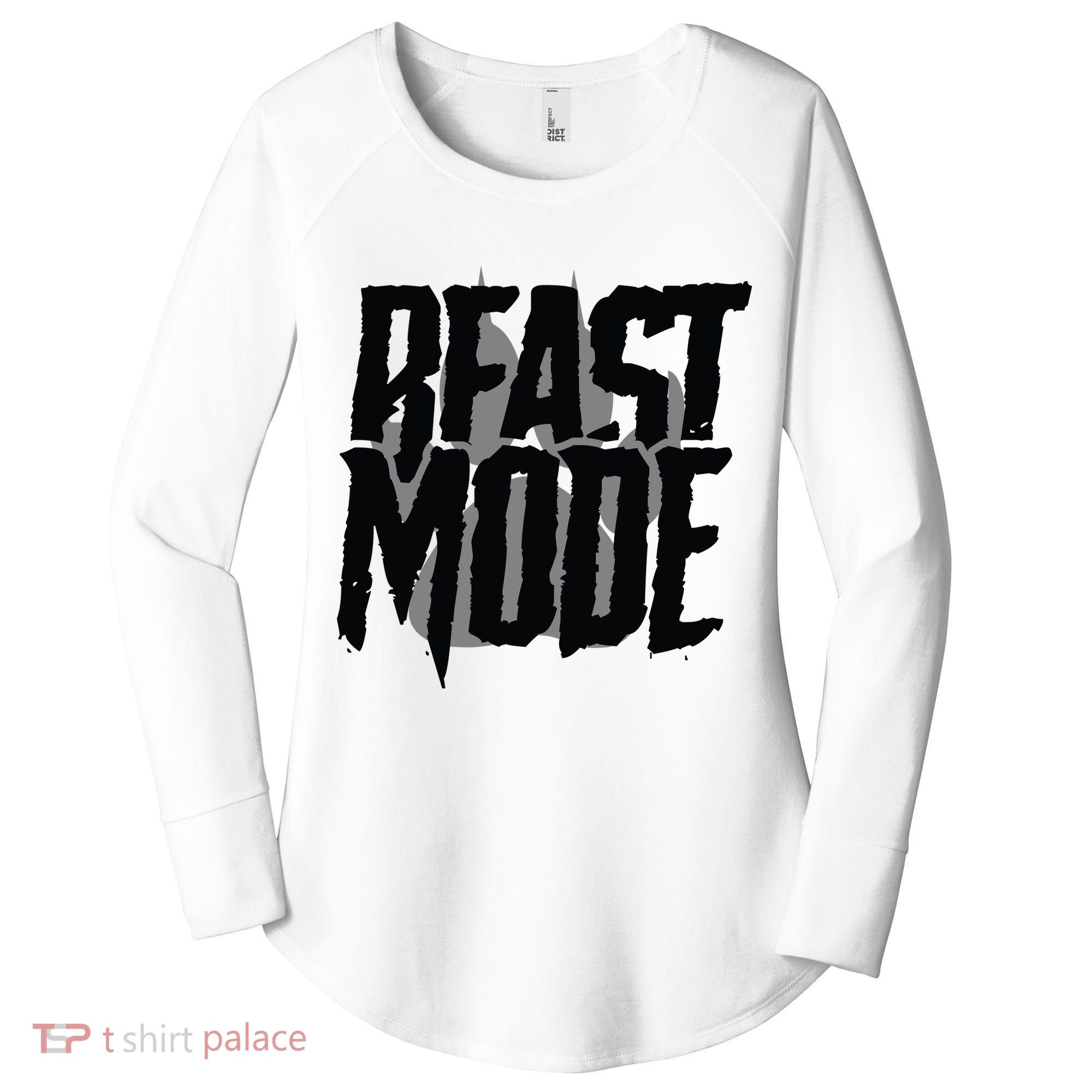 Beast Mode Gym Motivation Women's Perfect Tri Tunic Long Sleeve Shirt