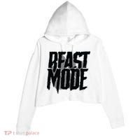 Beast Mode Gym Motivation Crop Fleece Hoodie thumb 0