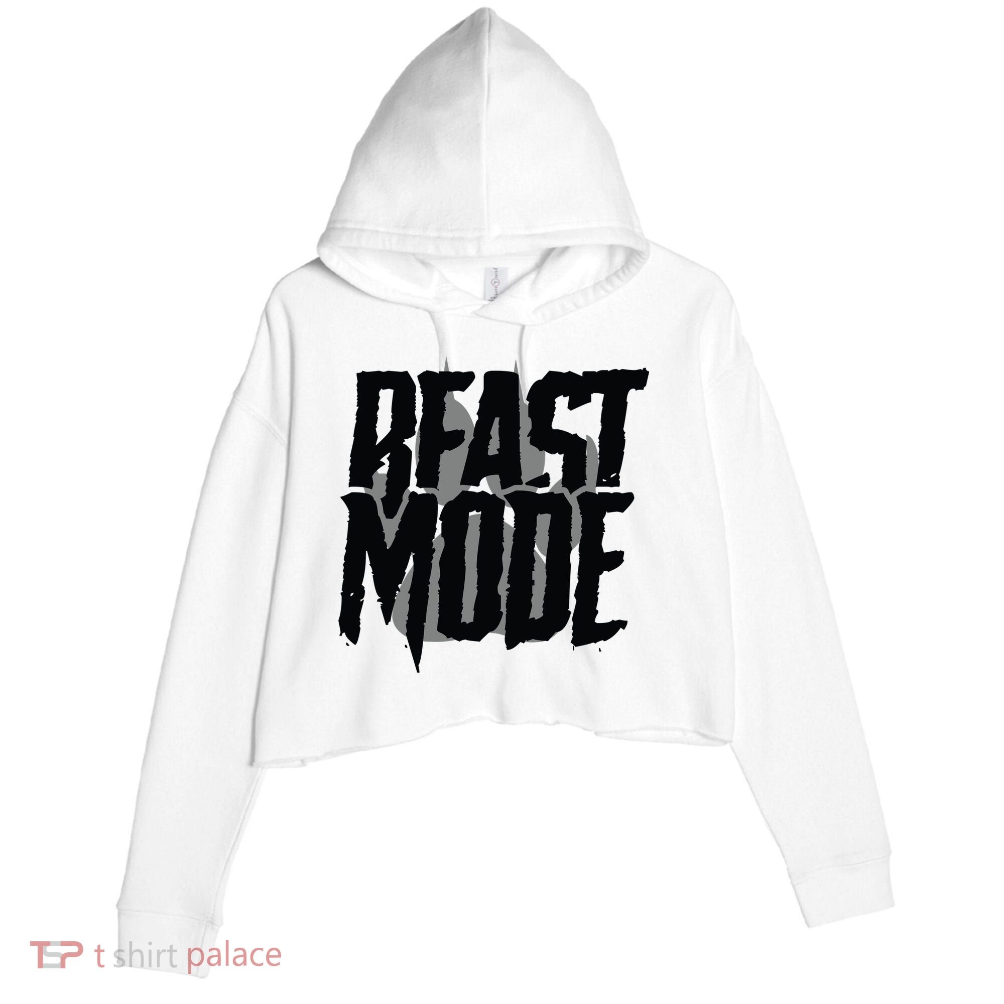 Beast Mode Gym Motivation Crop Fleece Hoodie