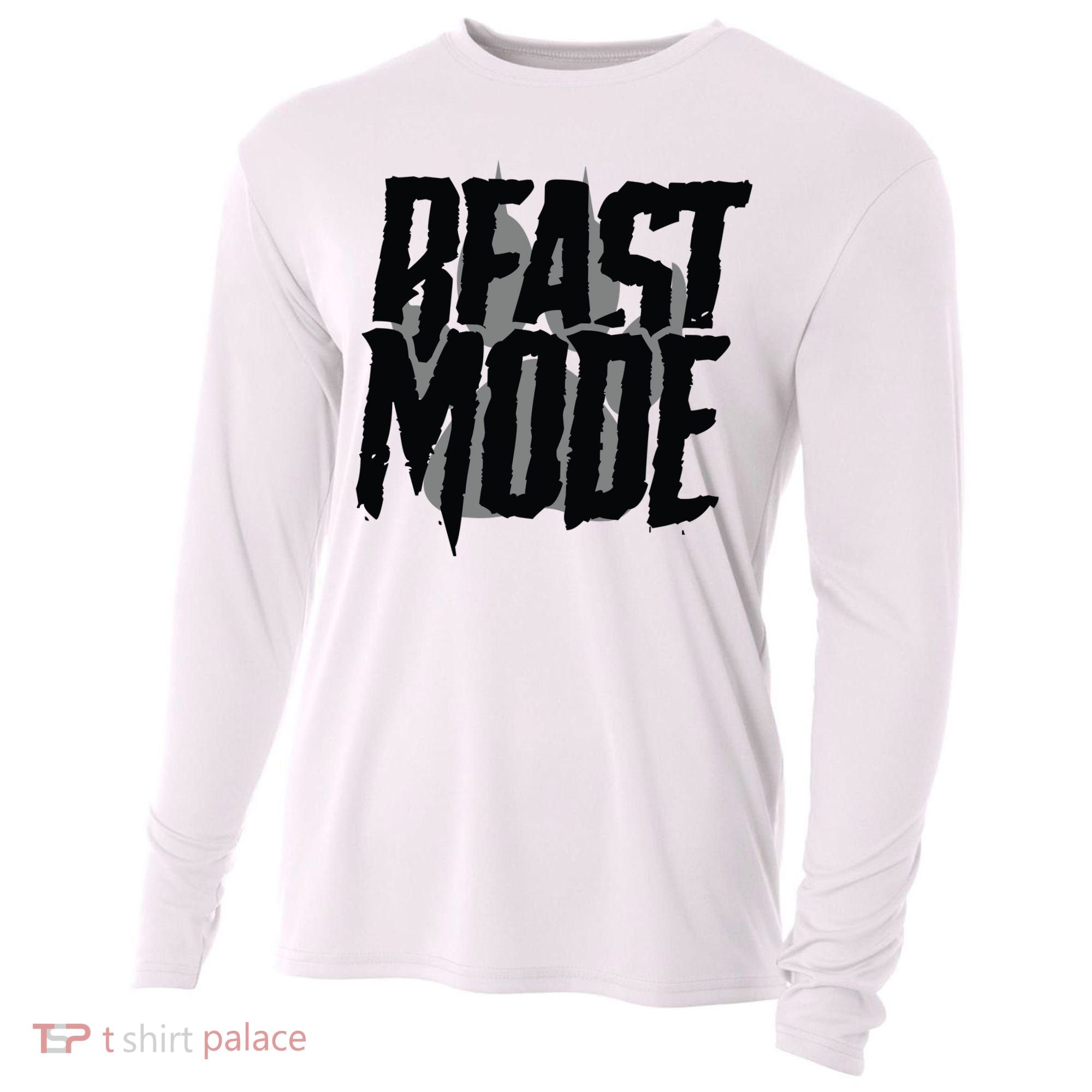 Beast Mode Gym Motivation Cooling Performance Long Sleeve Crew