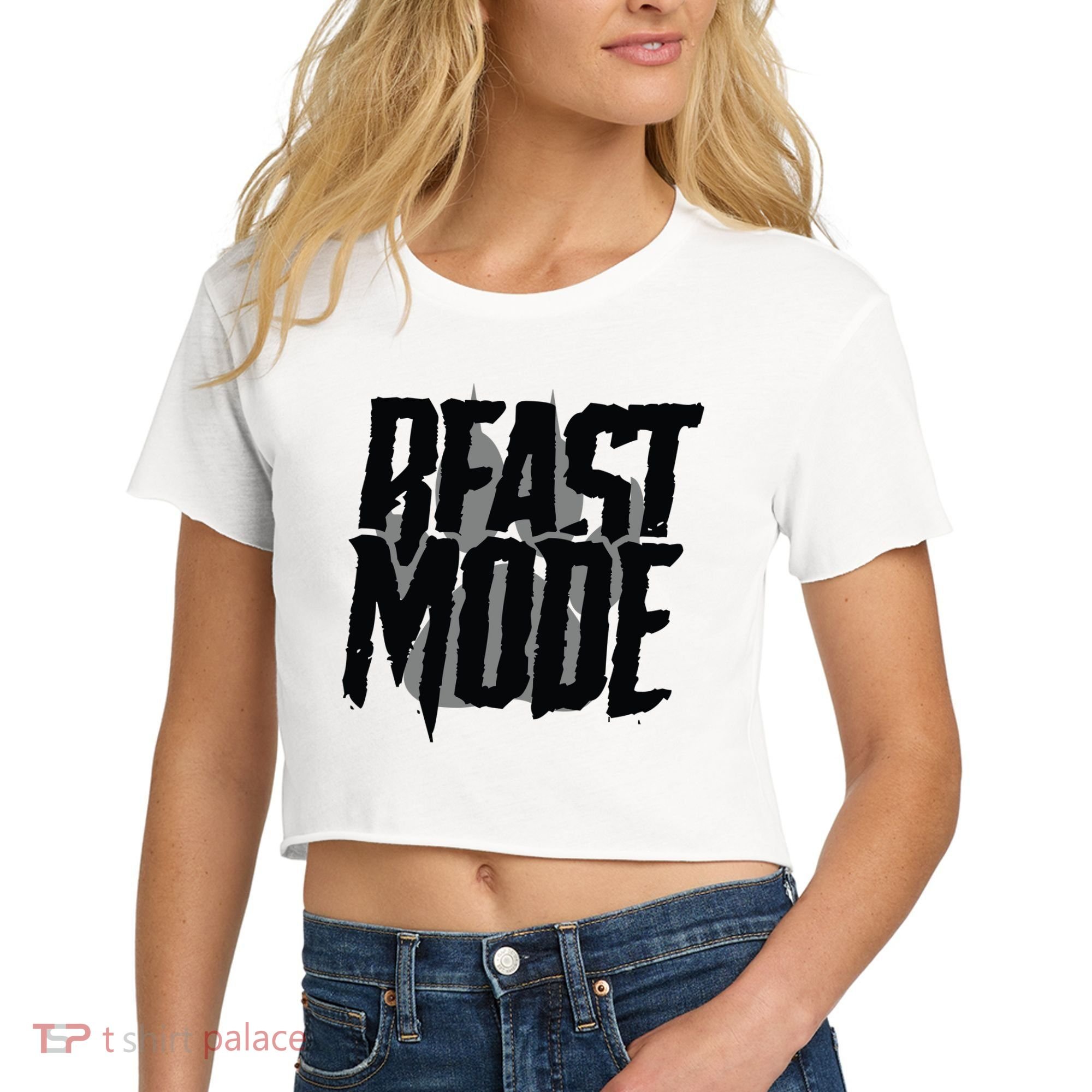 Beast Mode Gym Motivation Women's Crop Top Tee