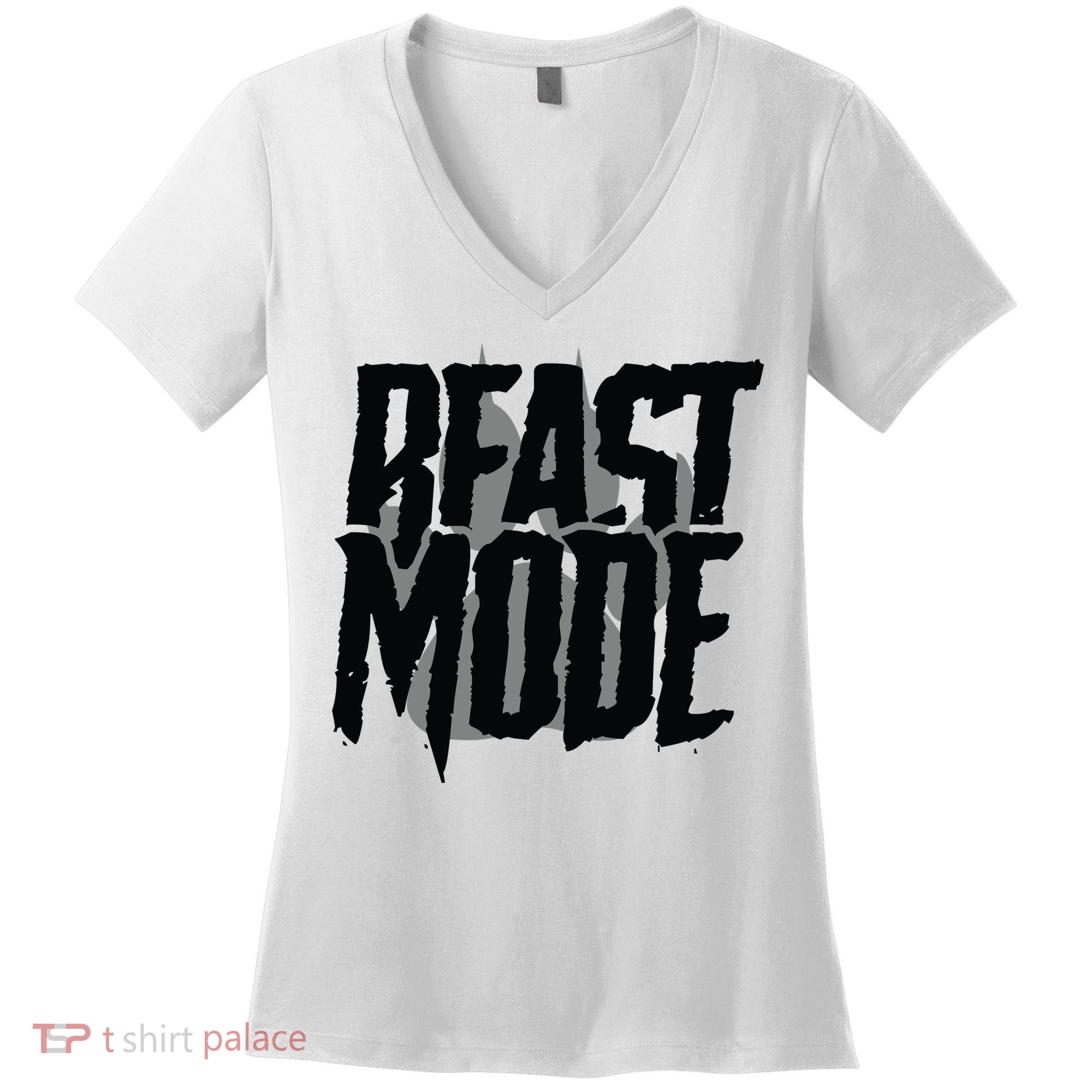 Beast Mode Gym Motivation Women's V-Neck T-Shirt