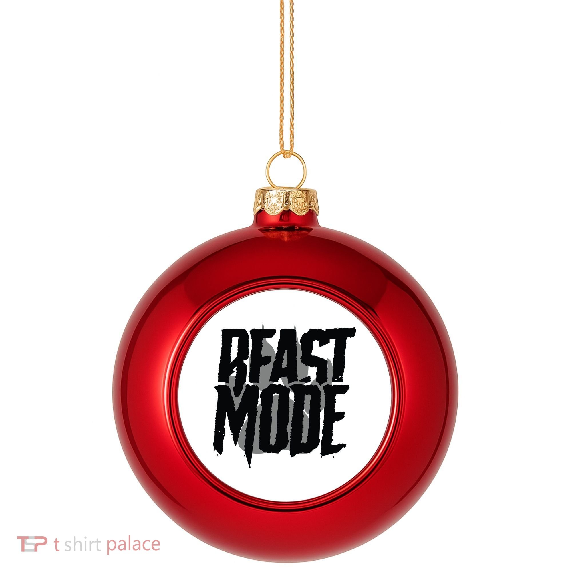 Beast Mode Gym Motivation Plastic Christmas Ball Ornament