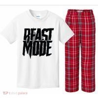 Beast Mode Gym Motivation Kids Plaid Pajama Set thumb 0