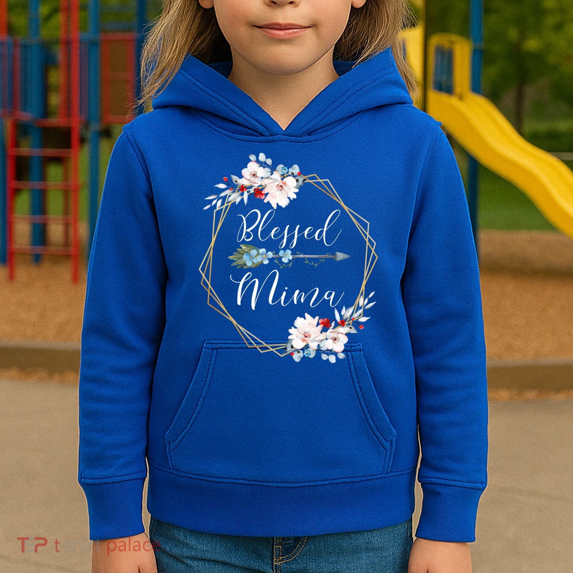 Blessed Mima Grandma Gift Cute Gift Kids Hoodie