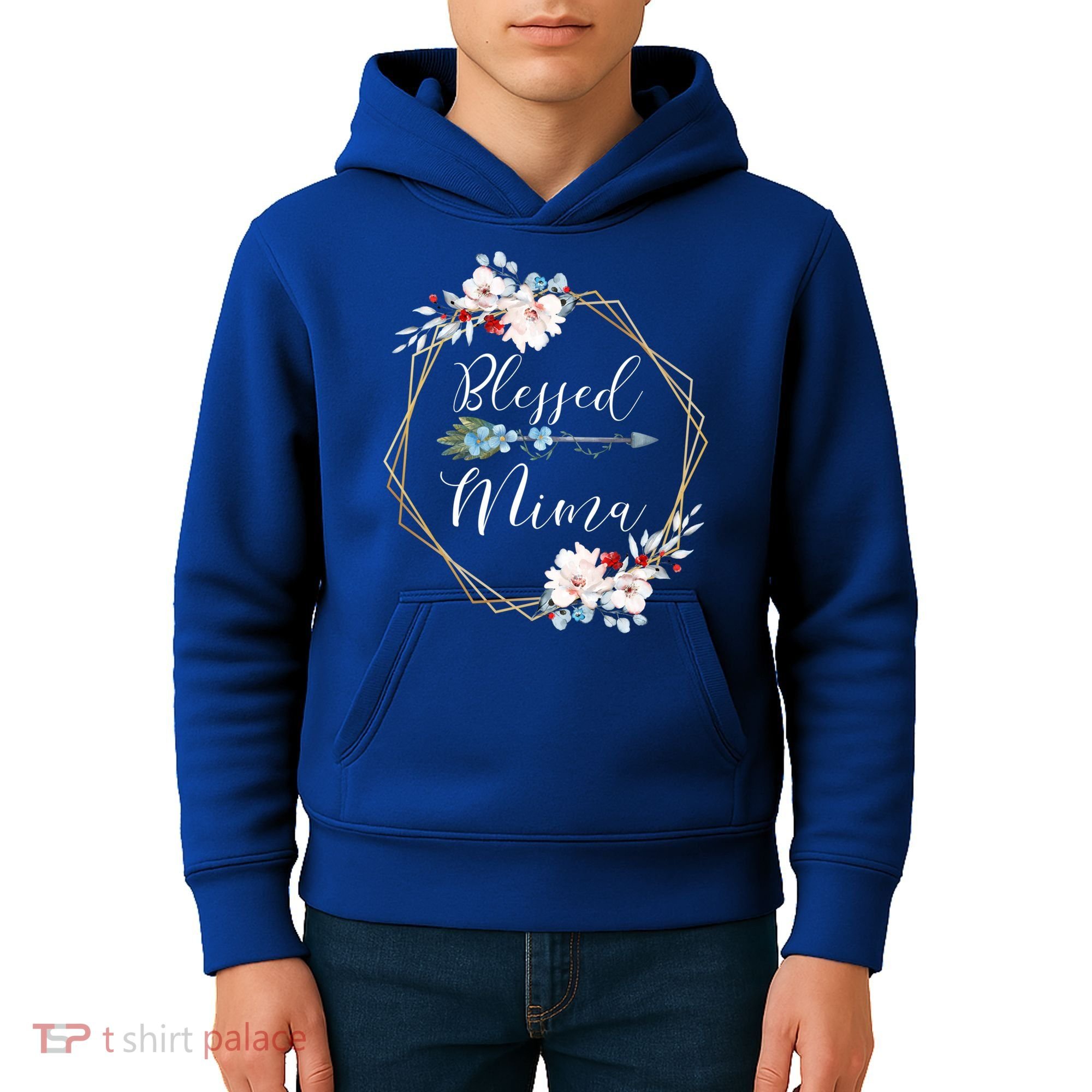 Blessed Mima Grandma Gift Cute Gift Kids Hoodie