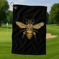 Beekeeper Meaningful Gift Honeycomb Honey Bee Compass Beekeeping Great Gift Golf Towel thumb 1