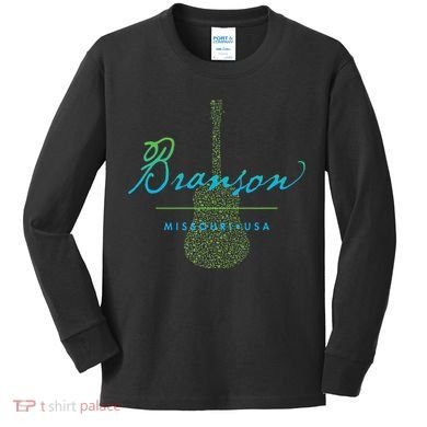 Branson Missouri Guitar Design Kids Long Sleeve Shirt