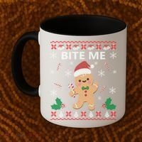 Bite Me Gingerbread Ugly Christmas Sweater Funny Gift Meaningful Gift Coffee Mug thumb 2