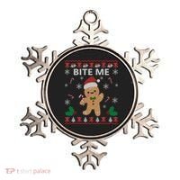 Bite Me Gingerbread Ugly Christmas Sweater Funny Gift Meaningful Gift Ornament thumb 0
