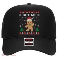 Bite Me Gingerbread Ugly Christmas Sweater Funny Gift Meaningful Gift Hat thumb 0