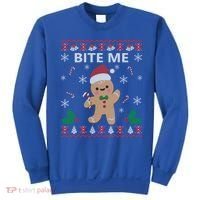 Bite Me Gingerbread Ugly Christmas Sweater Funny Gift Meaningful Gift Sweatshirt thumb 0