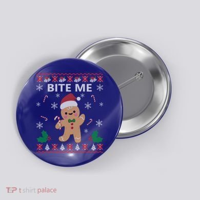 Bite Me Gingerbread Ugly Christmas Sweater Funny Gift Meaningful Gift Button