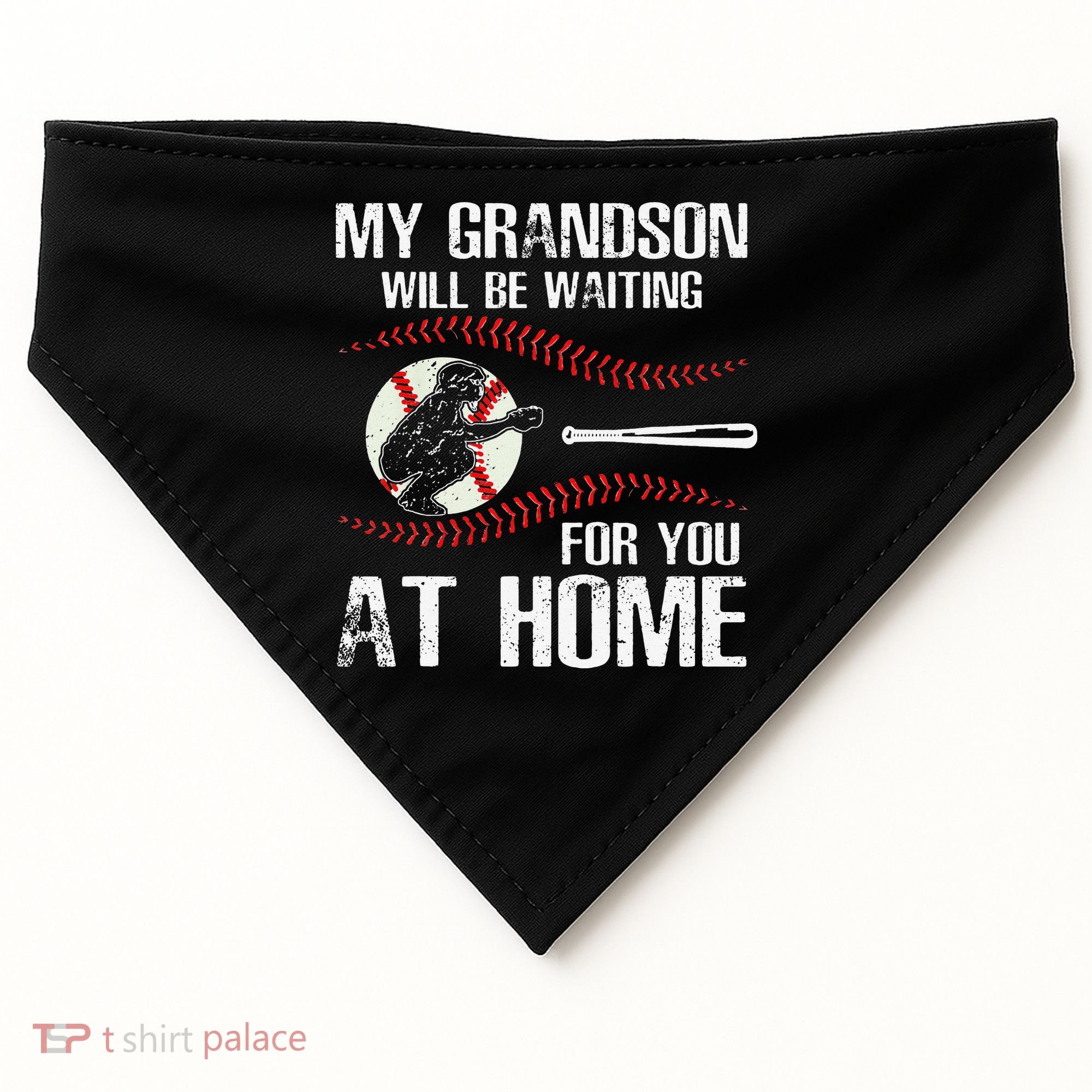 Baseball My Grandson Will Be Waiting For You At Home USA-Made Doggie Bandana