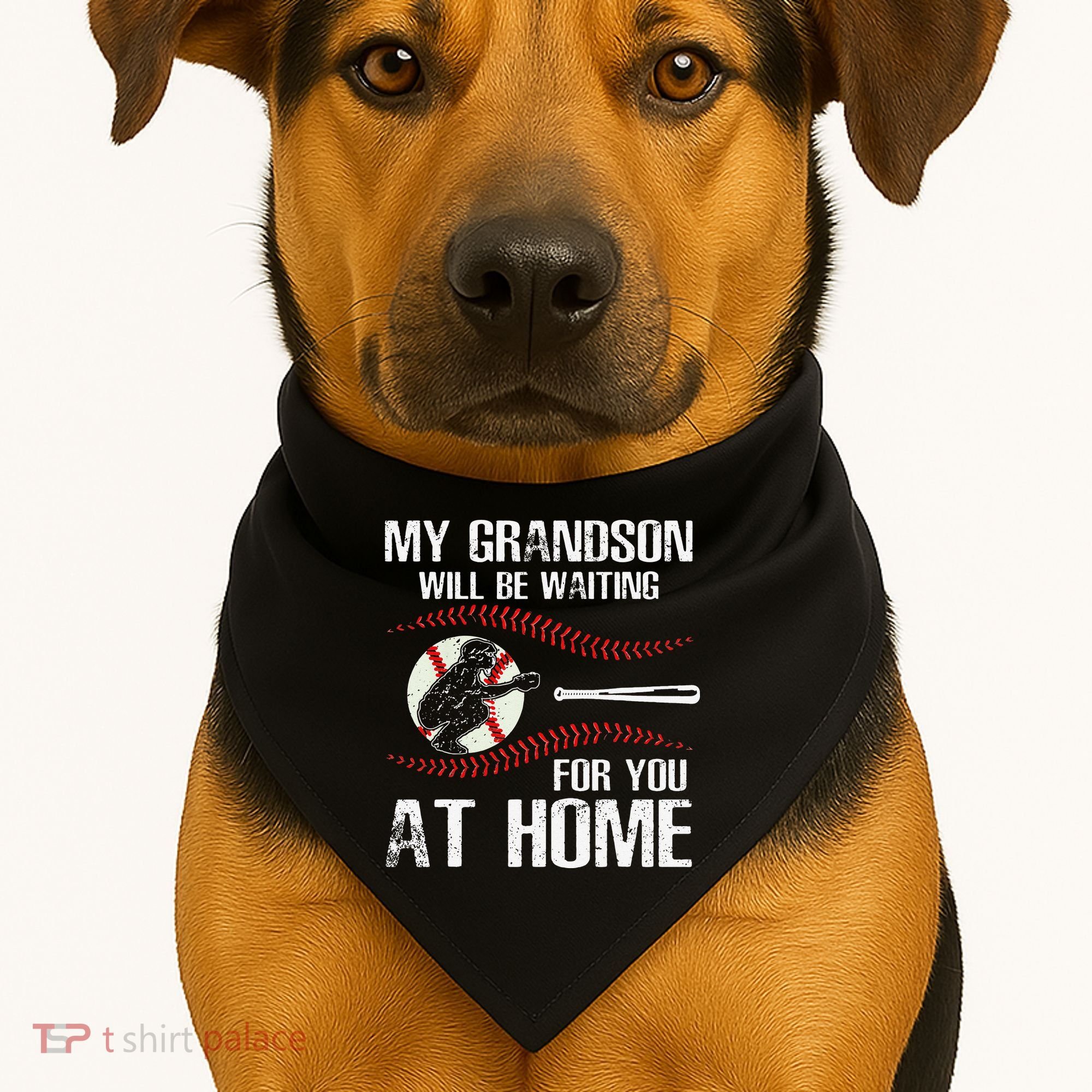 Baseball My Grandson Will Be Waiting For You At Home USA-Made Doggie Bandana