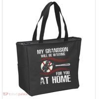 Baseball My Grandson Will Be Waiting For You At Home Tote Bag thumb 2