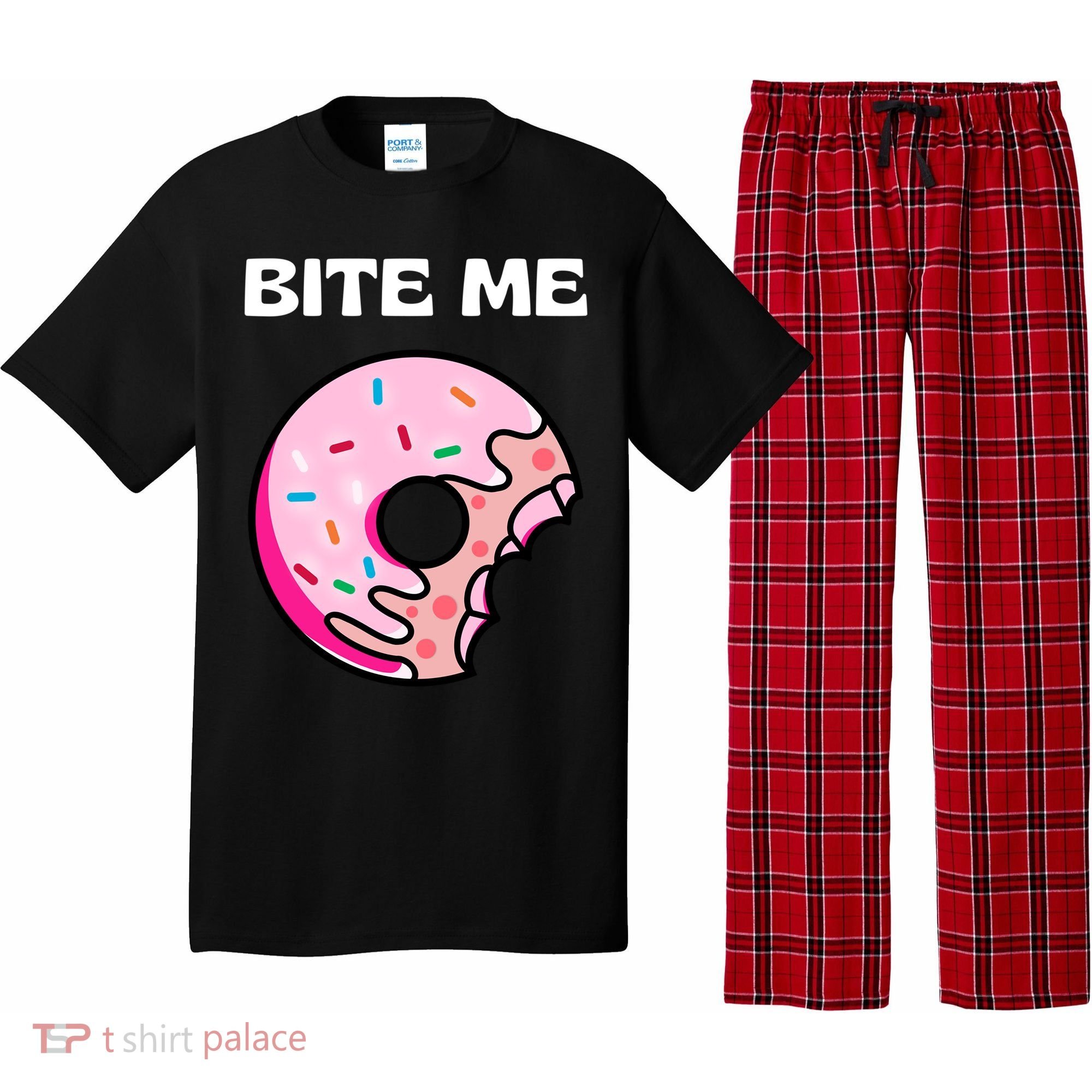 Bite Me Gift Donut Crew Gift Pajama Set