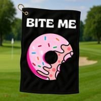 Bite Me Gift Donut Crew Gift Golf Towel thumb 1