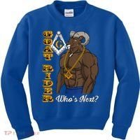 Brothers Masons Goat Rider WhoS Next Masonic FatherS Day Kids Sweatshirt thumb 0