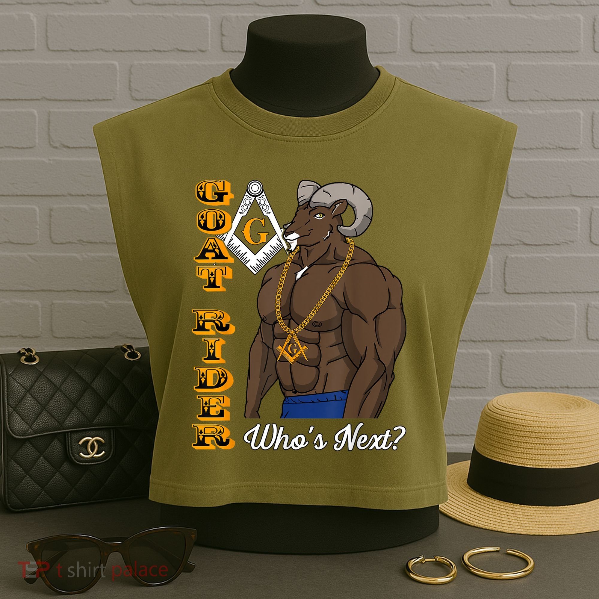 Brothers Masons Goat Rider WhoS Next Masonic FatherS Day Garment-Dyed Women's Muscle Tee