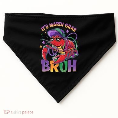 Bruh Mardi Gras Crawfish Mardi Gras Design USA-Made Doggie Bandana