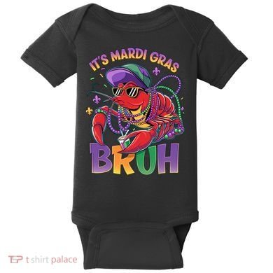 Bruh Mardi Gras Crawfish Mardi Gras Design Baby Bodysuit