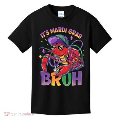 Bruh Mardi Gras Crawfish Mardi Gras Design Kids T-Shirt