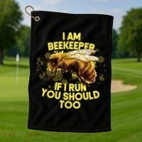 Beekeeper Meaningful Gift Honeycomb Honey Bee Beekeeping Gift Golf Towel thumb 1