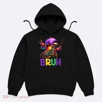 Bruh Mardi Gras Bruh Crawfish Mardi Gras Hoodie thumb 0