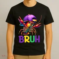 Bruh Mardi Gras Bruh Crawfish Mardi Gras T-Shirt thumb 3