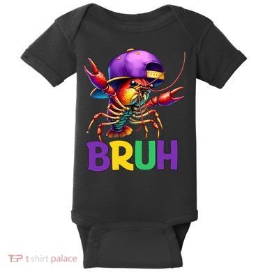 Bruh Mardi Gras Bruh Crawfish Mardi Gras Baby Bodysuit