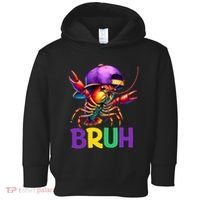 Bruh Mardi Gras Bruh Crawfish Mardi Gras Toddler Hoodie thumb 0