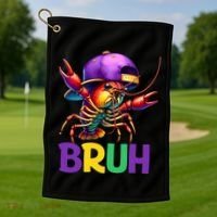 Bruh Mardi Gras Bruh Crawfish Mardi Gras Golf Towel thumb 1