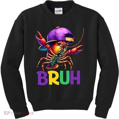Bruh Mardi Gras Bruh Crawfish Mardi Gras Kids Sweatshirt