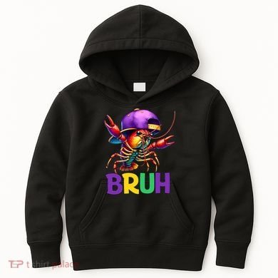 Bruh Mardi Gras Bruh Crawfish Mardi Gras Kids Hoodie