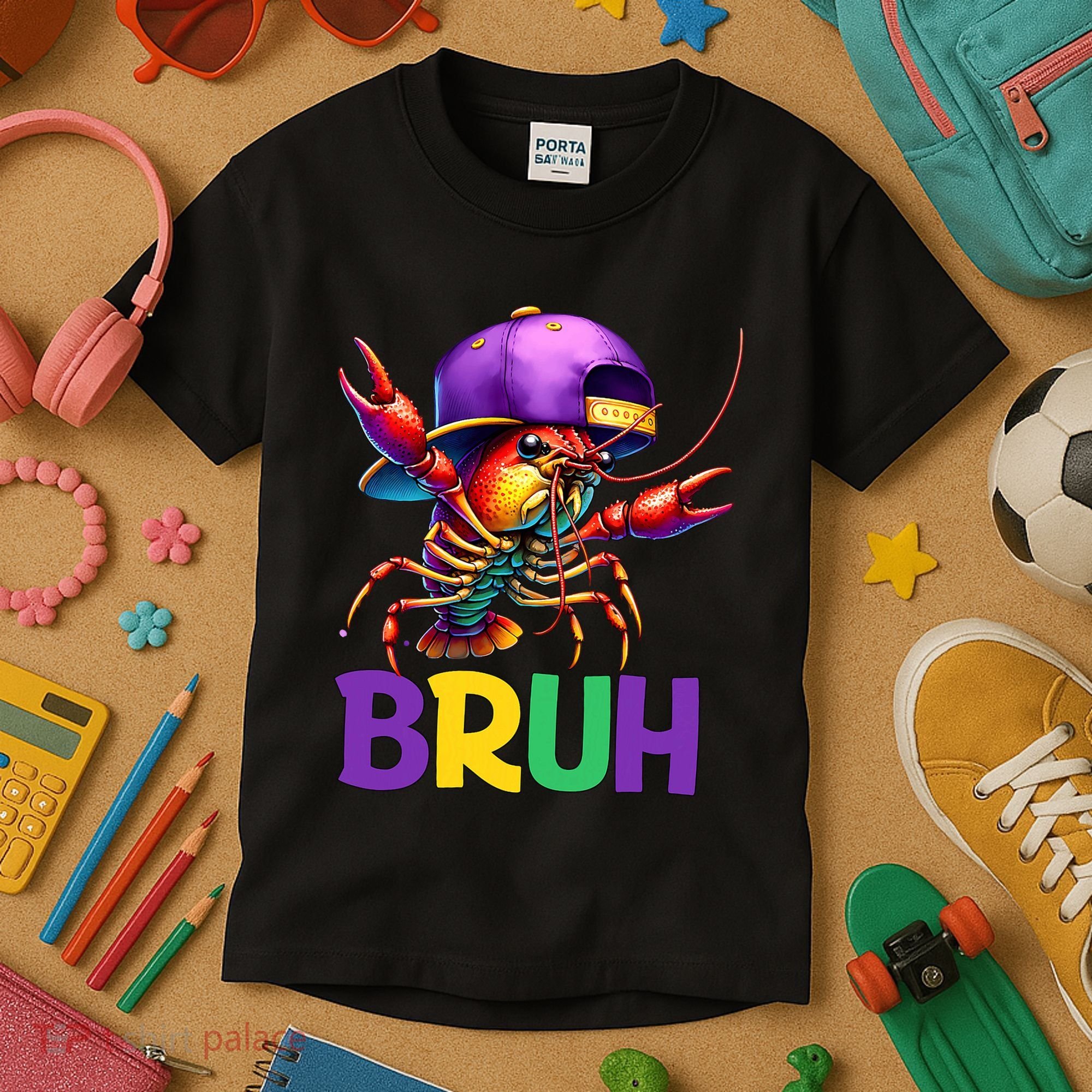 Bruh Mardi Gras Bruh Crawfish Mardi Gras Kids T-Shirt