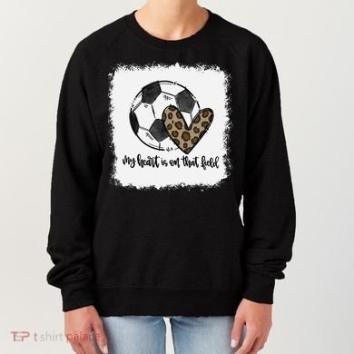 Bleached My Heart Is On That Field Soccer Mom Leopard Women's Sweatshirt